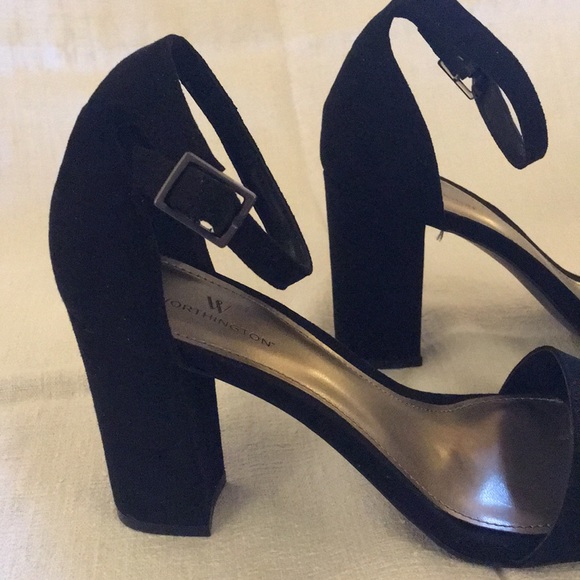 Worthington Black Suede Sandal NWB Size 8M 3” Heel - Picture 3 of 7